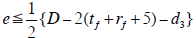 e≤1/2{D-2（tf+rf+5）-d3}